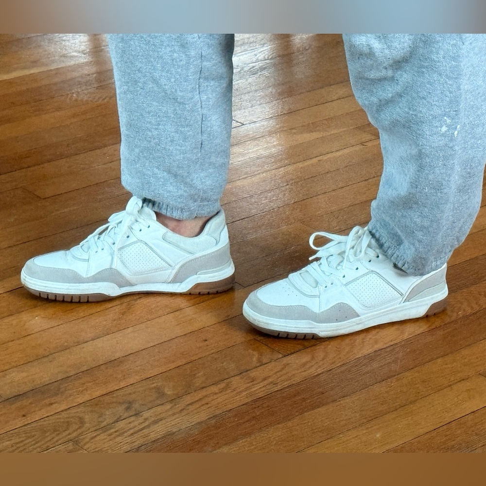 Stylish White and Gray Sneakers